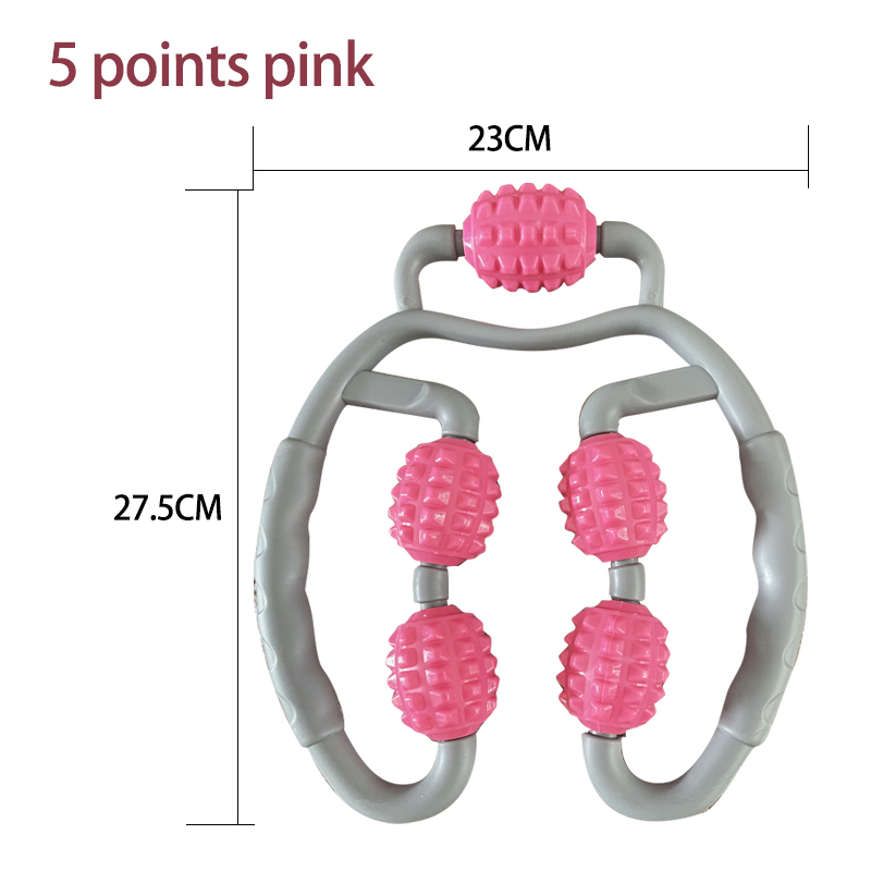 Muscle Massager Roller Cellulite and Deep Tissue Massaging Reducing Leg Tennis Elbow Thigh Arm Soreness Stiffness Pain Relief: 5 points pink