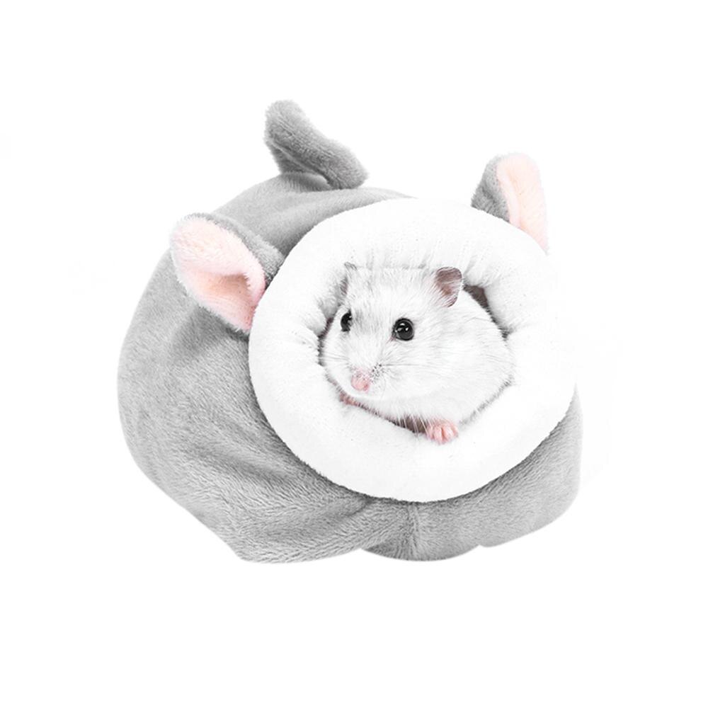 Mini petit nid pour animaux de compagnie mignon confortable en peluche doux hérisson Hamster maison lit Cage petit coton lit de couchage pour Hamster: Gris