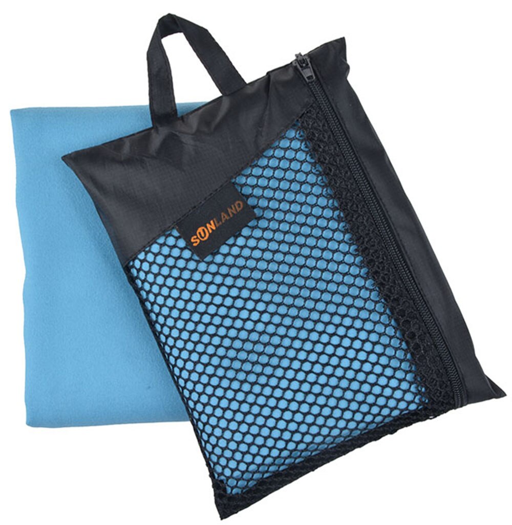 2PCS 30.5cmx61cm Sunland Microfiber Towel Ultra Compact Absorbent and Fast Drying Travel Sports Towels: light blue