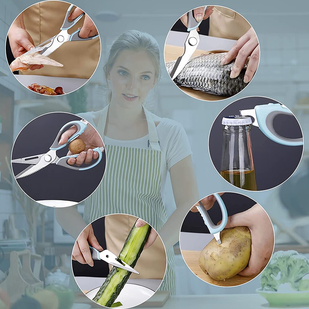 Scissors kitchen Scissors Shear Stainless Steel Multifunctional Heavy Duty Sharp With Magnetic Holder For Food Meat Fish Scissor