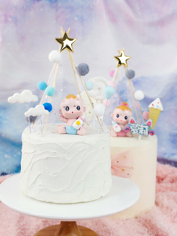 bottle baby Cake Topper Baby Boy or Girl Happy Birthday Cake Topper Wedding Cake Topper Party Supplies