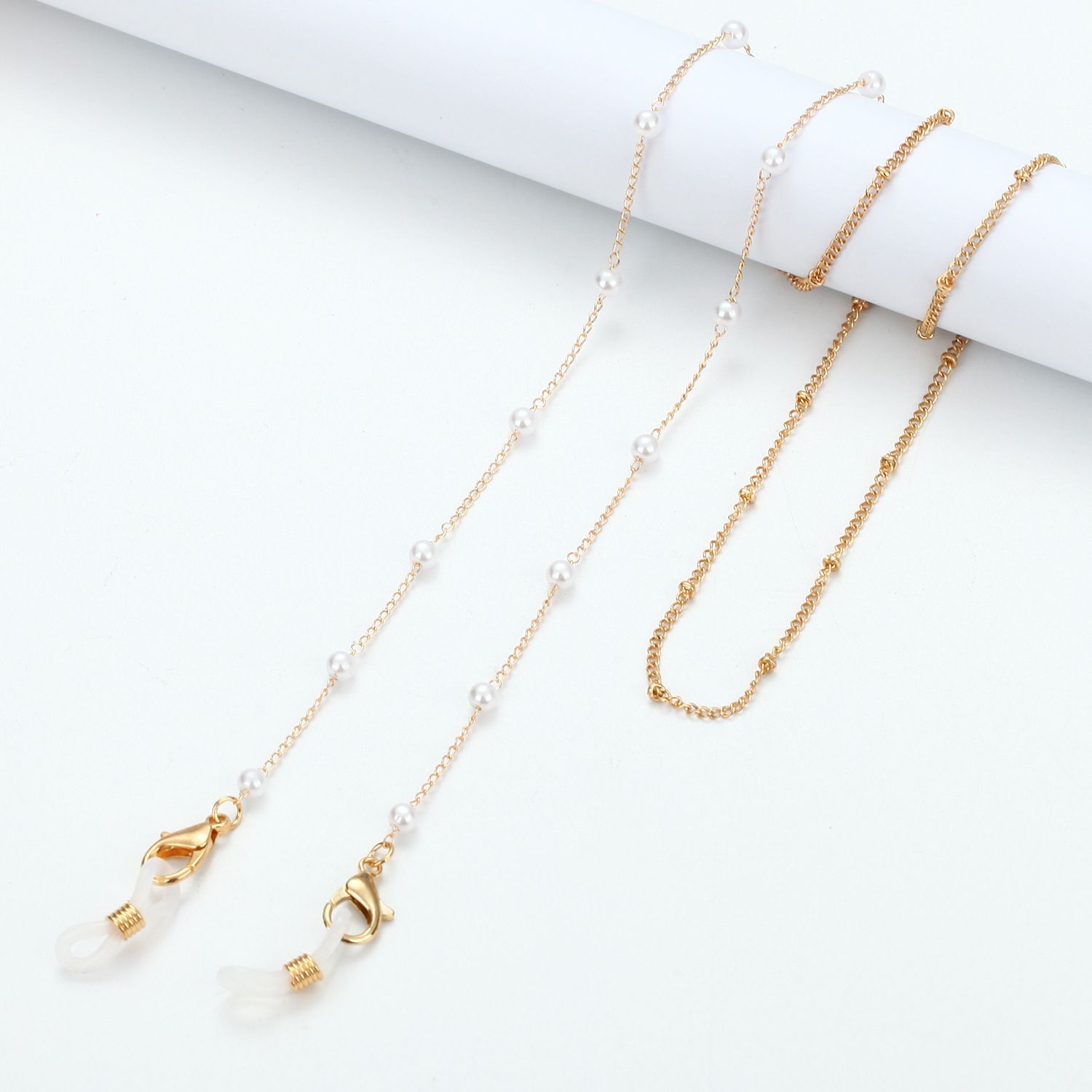 Gold Metal Glasses Chain Bohemian Hanging Sunglasses Chain Rose Flower Pearls Eyeglass Cord Holder Eyewear Rope Jewelry: 07