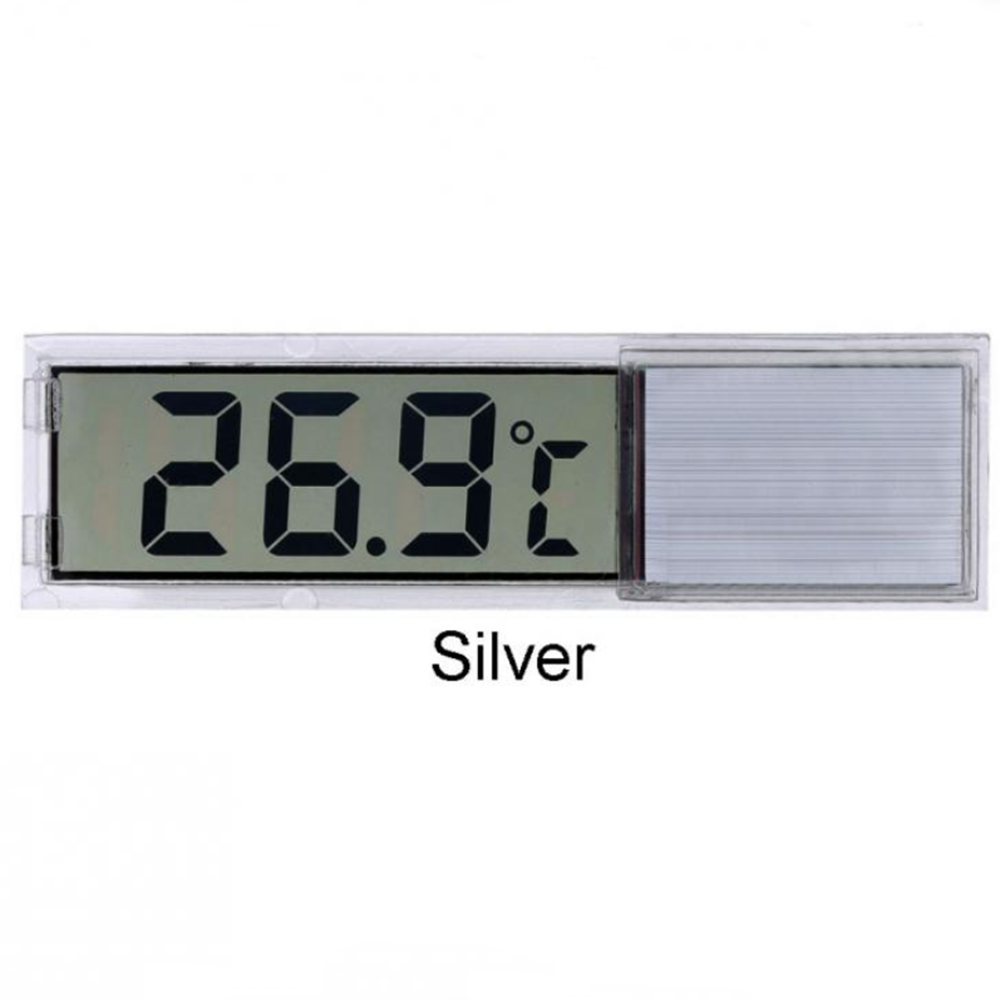 Multi-Functional LCD 3D Digital Electronic Temperature Measurement Fish Tank Temp Meter Aquarium Thermometer: silver