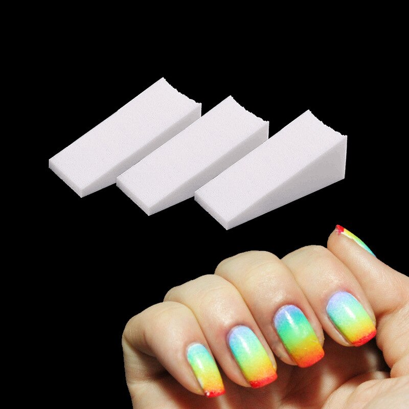 24 Stks/partij Witte Driehoek Nail Borstel Voor Manicure Art Papier & Foam Kwast Nail Art Schoonheid Spons Voor Nail
