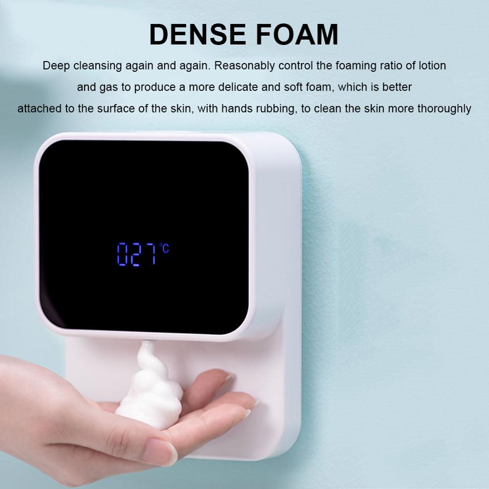 Wall-mounted Led Screen Hand Washing Automatic Induction Foam Soap Dispenser Infrared Smart Hand Sanitizer Machine for Bathroom
