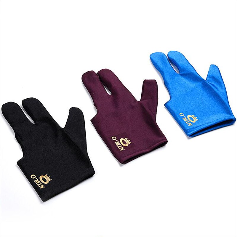 O'MIN biliardo biliardo stecca guanti tre dita dita unisex biliardo biliardo nero otto accessori palla guanti da biliardo