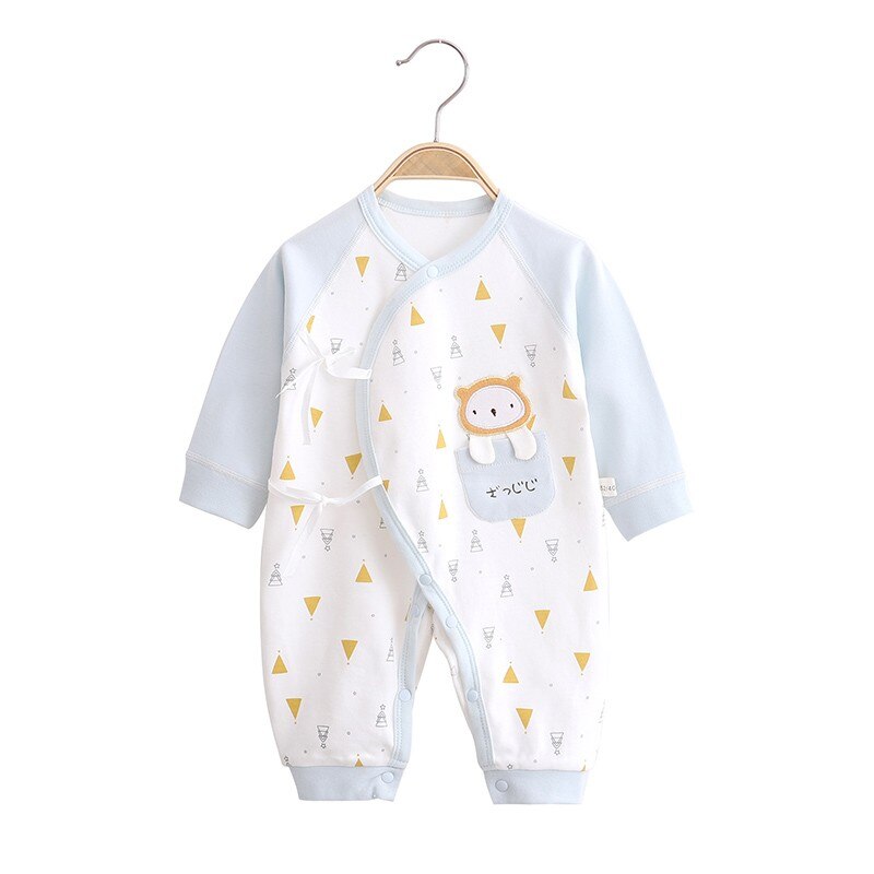 Pasgeboren Baby Jongen Meisje Jumpsuit Puur Katoen Leuke Leeuw En Kleine Vos Lange Mouwen Jumpsuit Baby Kleding Pyjama Vier seizoenen