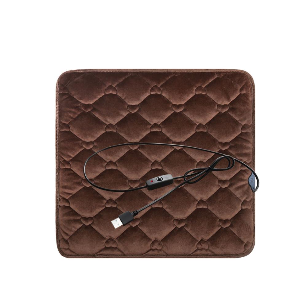 Auto Verwarmde Zitkussen 5V Usb Stoel Warmer Pad Antislip Verwarmde Warme Stoel Kussen Voor Auto Levert Thuis Kantoor auto Accessoires: COFFEE