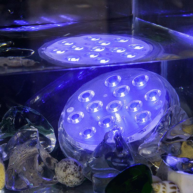 Led Remote Controlled RGB Submersible Light Battery Operated Underwater Lamp Multicolor Submersible Diving Waterproof LED Lamp