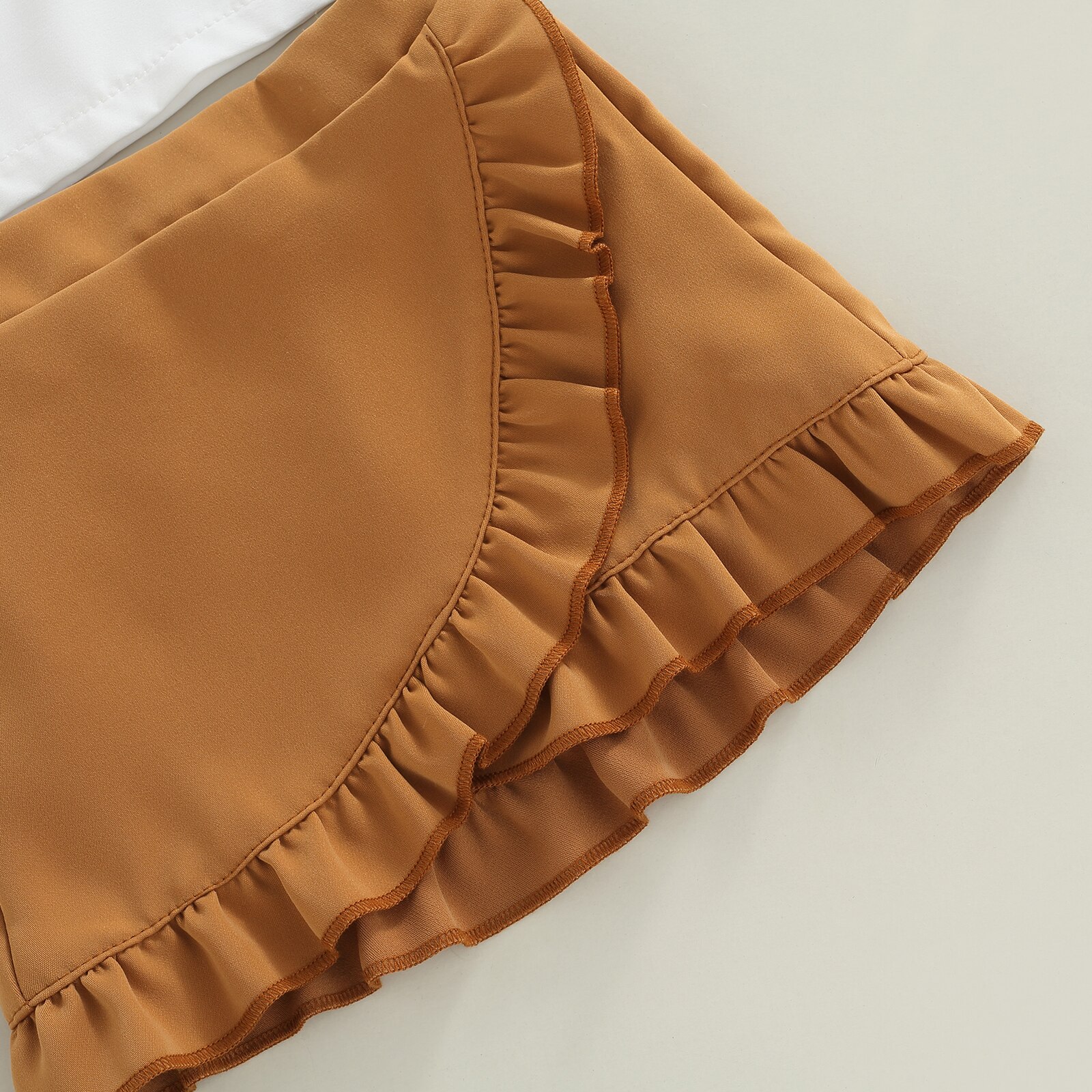 Set di vestiti estivi per bambina per bambini, gilet senza maniche increspato + minigonna a trapezio in vita elastica 1-6T