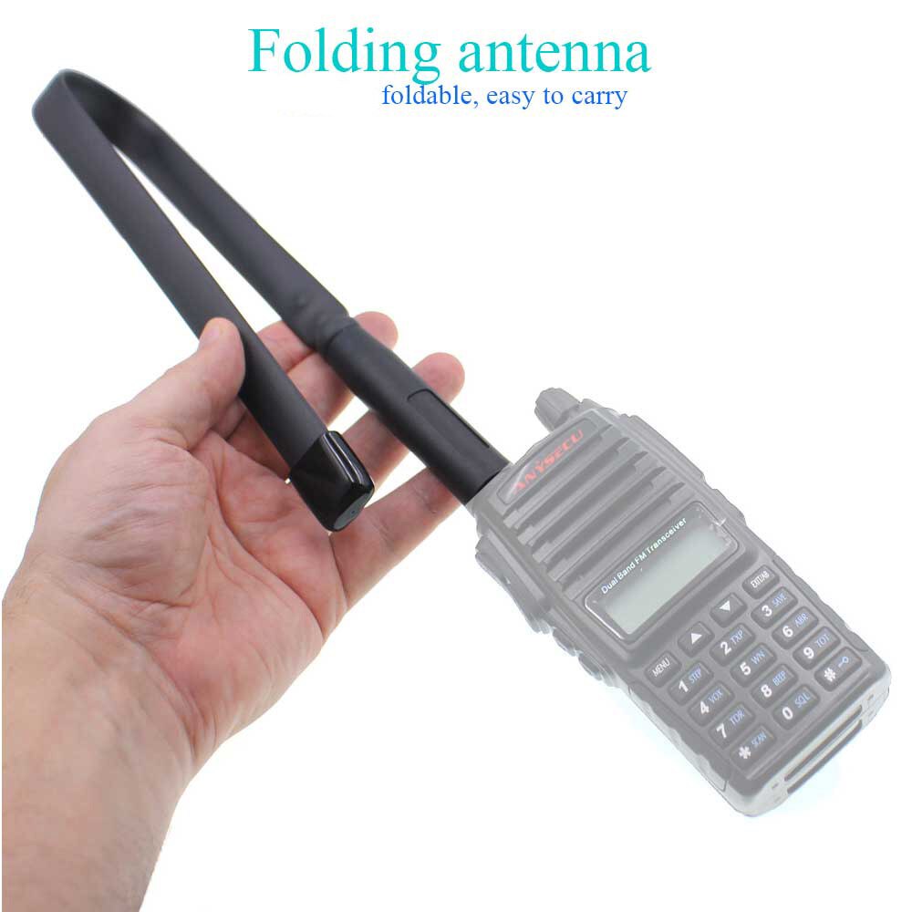 PRC-152-F de antena plegable para Walkie Talkie Baofeng UV-82 UV-5R, UV-8R, antena plana de larga distancia para Radio de 33cm y 47cm