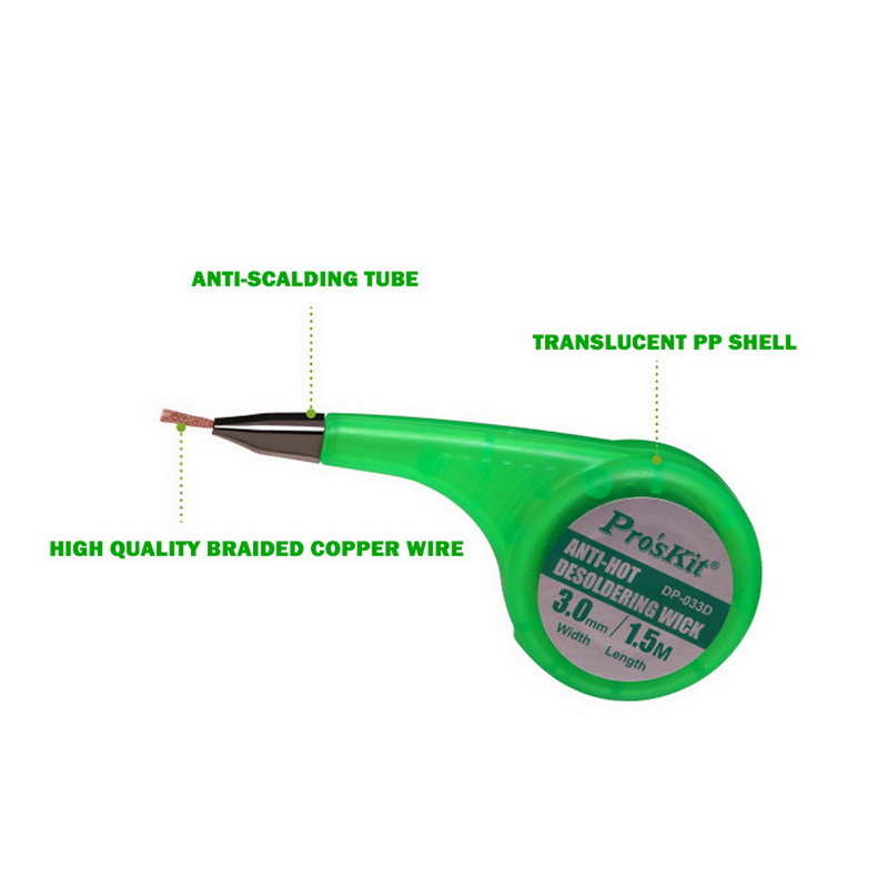 1Pcs Desolderen Wick Braid Solder Wick Remover Sucker Met Duim Wiel Dispenser Soldeer Remover Vacuüm Sucker Desolderen