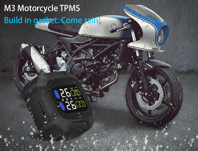 Universal Motorcycle Tire Pressure Monitoring System Super Waterproof Sun Protection Tpms System M3 Real-time Display TPMS