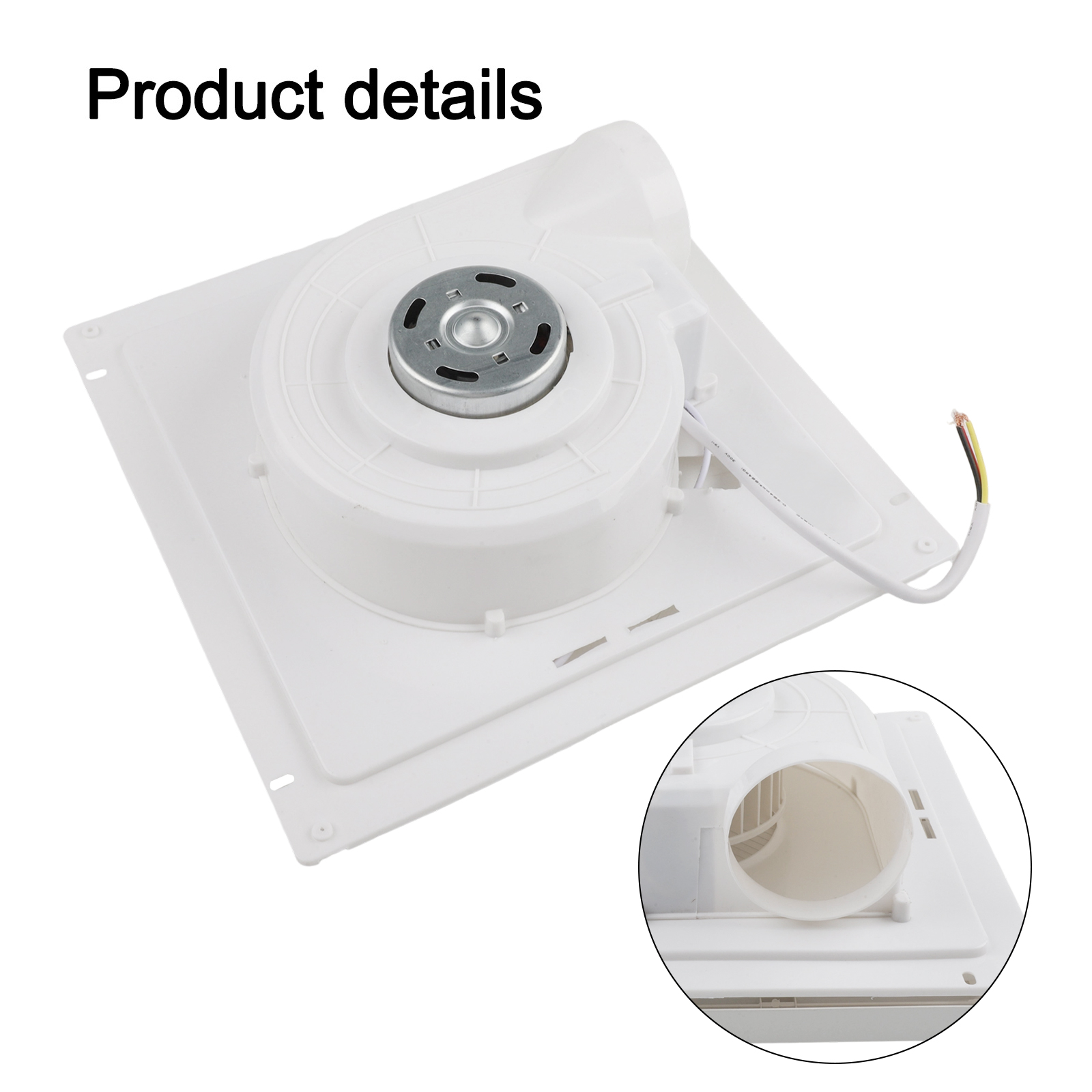 Potente extractor de baño con luces LED, extractor de 30x30cm, extractor de baño ABS blanco, ventilador de ventilación con iluminación LED