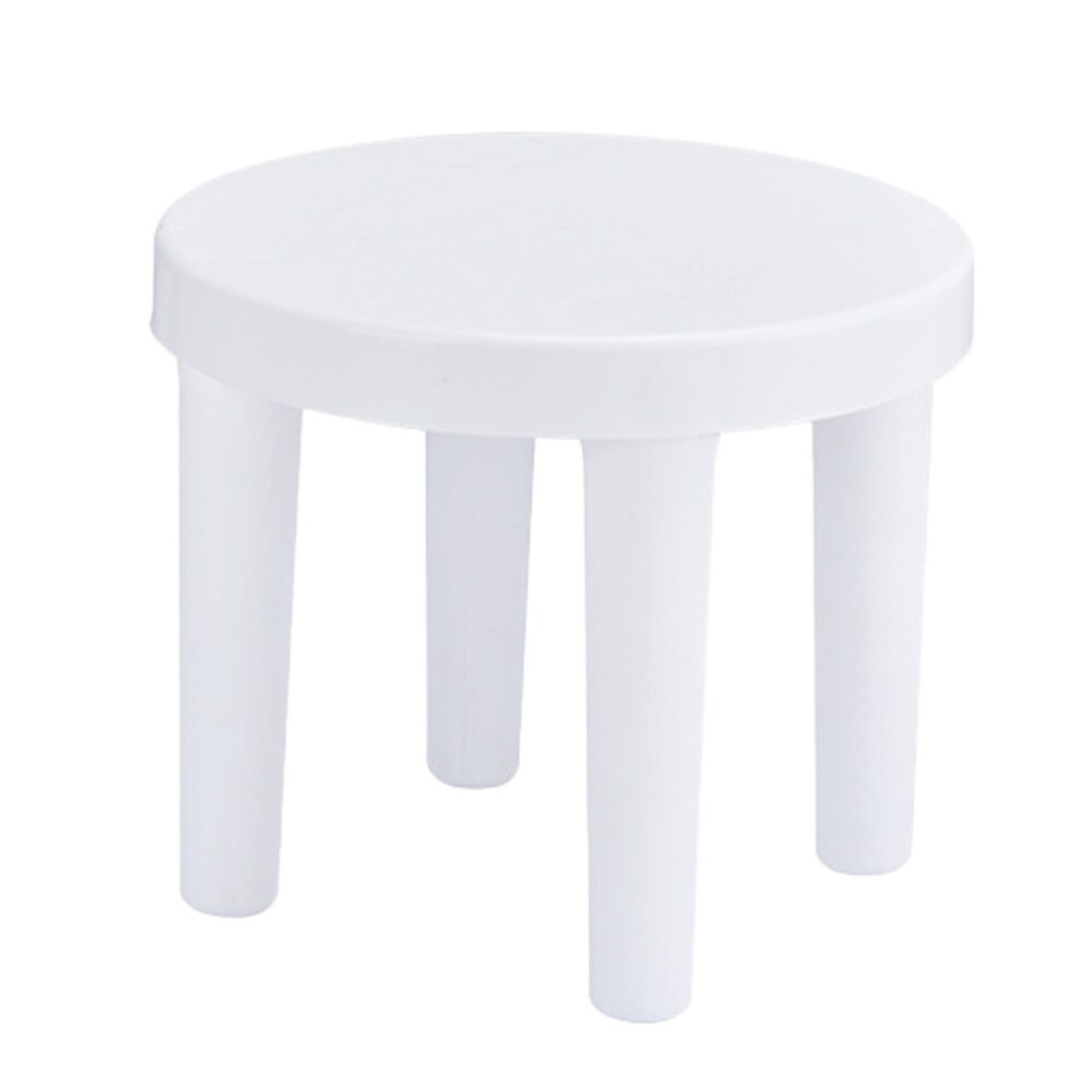 1pc plast liten låg pall badrum antislip rund pall (vit)
