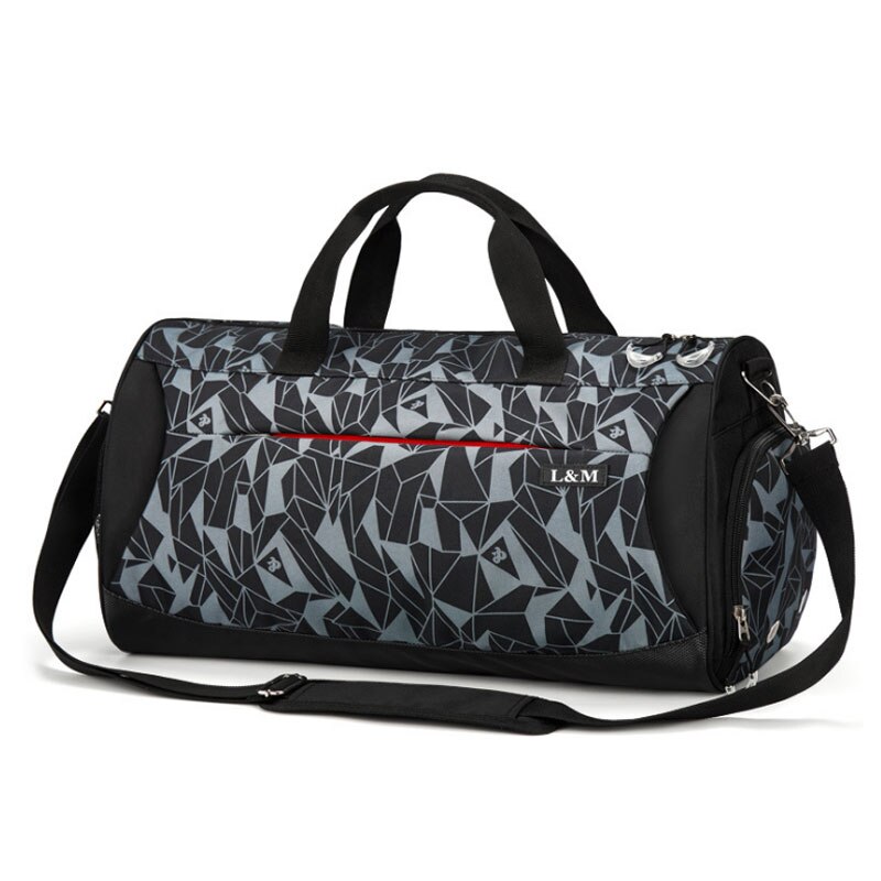 Scione Geometric Printing Travel Bags Large Waterproof Duffel Shoulder Bag Luggage Anti-theft Laptop Portable Sports Shoe Pack: Design 6