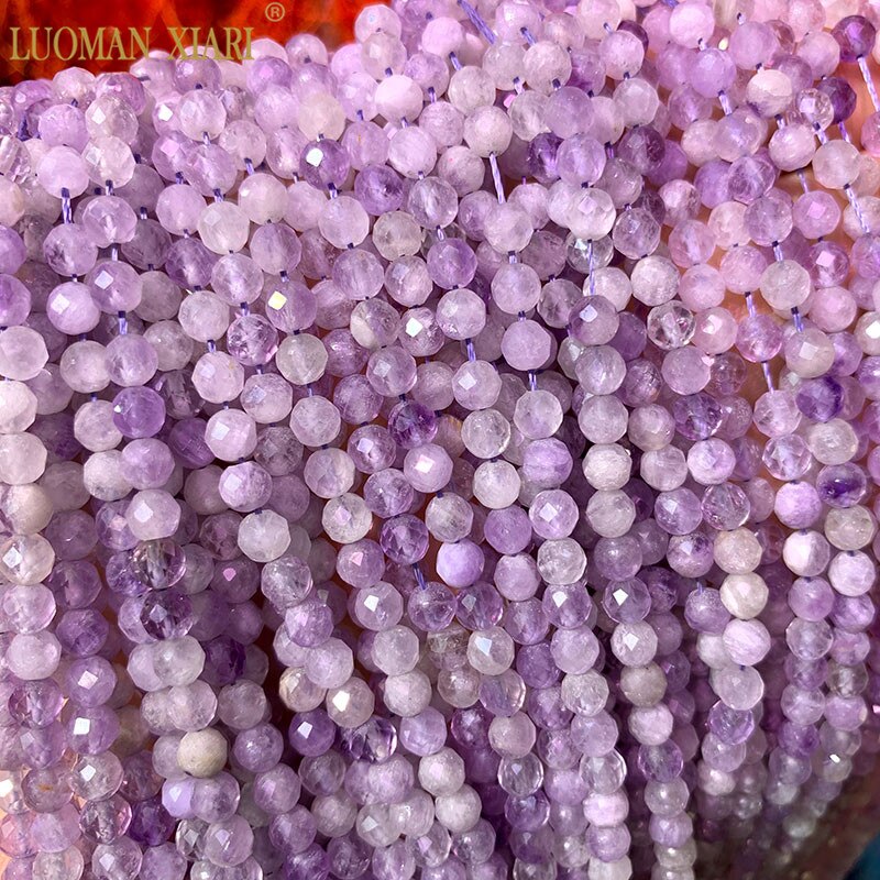 Aaa Ammenda 100% Perle in Pietra Naturale Ametista Quarzo Rosa Tormalina Topazio Sfaccettato Borda per Monili Che Fanno Fai da Te Collana Del Braccialetto: Mauve jade