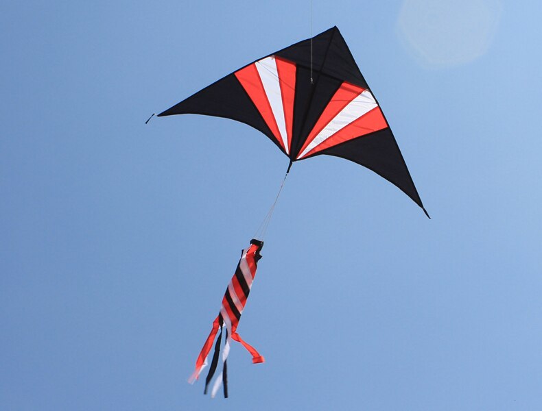 Outdoor Fun Sports Rainbow Triangle Kite With Windsock Handle And Line Good Flying