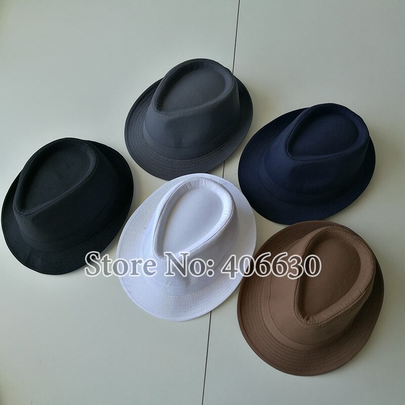 Black Fedora Hats For Men Chapeu Masculino Panama White Trilby Jazz Caps Gangster Hats MEDB003