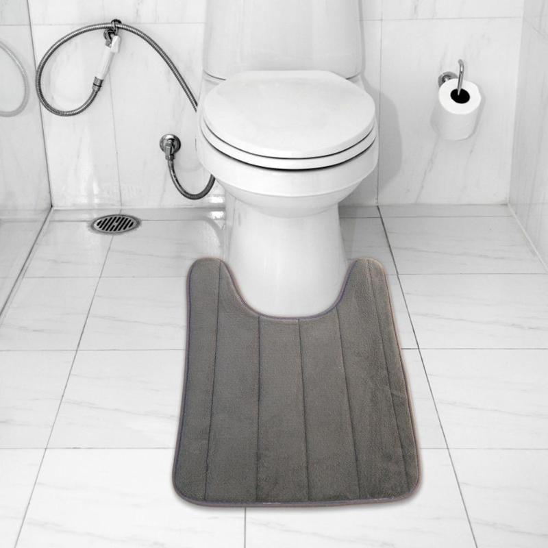 1PC Bathroom Mat Set U-Shape Bathroom Carpet Simple Toilet Rugs Non-Slip WC Mat High Water Absorbent Bath Rugs