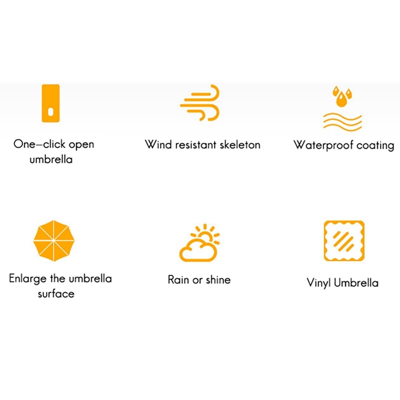 -Windproof Double Automatic Folding Umbrella for Car Umbrellas Parasol Car Interior Car Emergency Glass Window Breaker