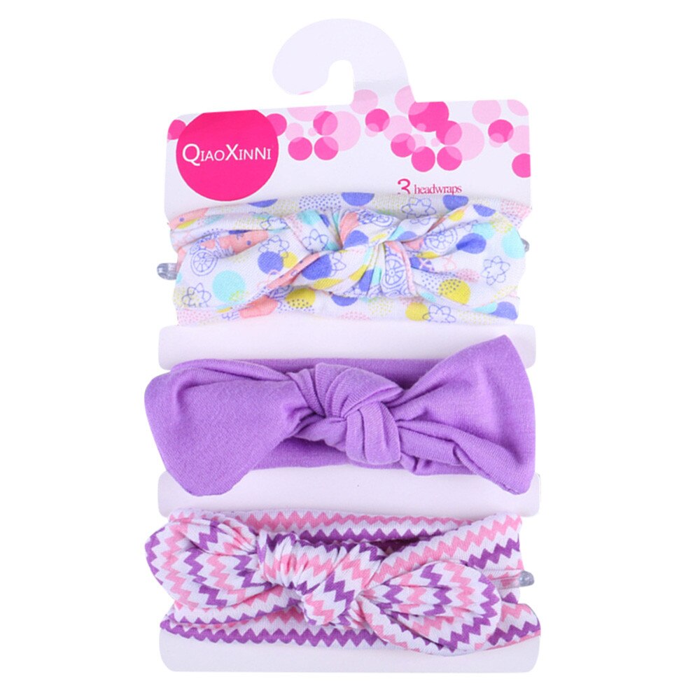 Baby pannband 3 st barn blommigt pannband flickor baby elastisk pilbåge tillbehör hårband set baby hår accessoarer: A