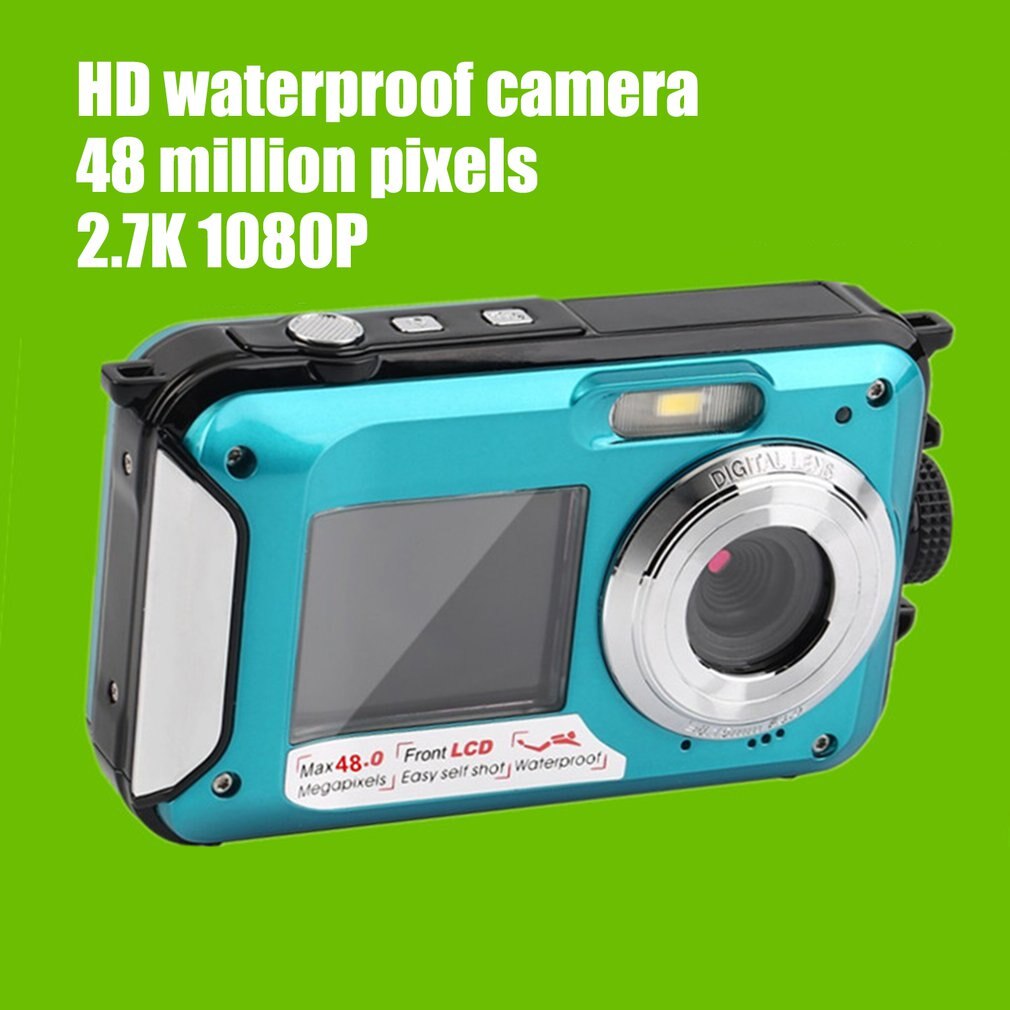 2.7inch TFT Digital Camera Waterproof 24MP/48MP MAX 1080P Double Screen 16x Digital Zoom Camcorder HD268 Underwater Camera