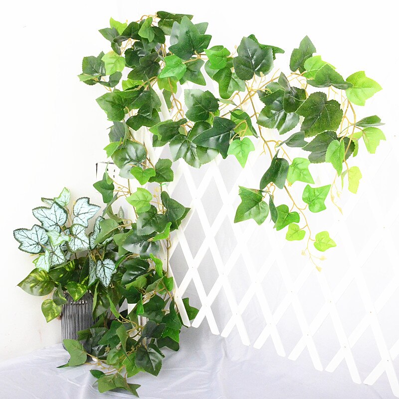 1 Pcs Green Flower Vine Sweet Potato Vine Green Leaf Vine Artificial Flower Air Conditioning Loft Fence Winding Green Leaf