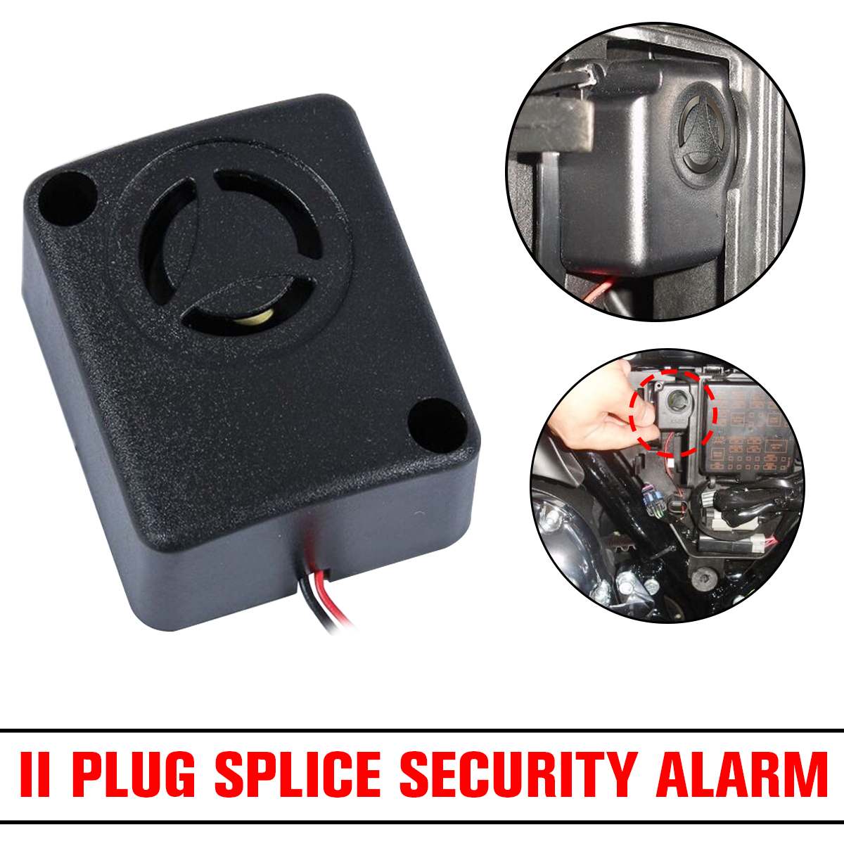 1pcs Mini 120dB Alarm Motorcycle Alarm Piezo Wired Rohs 12V Black Continuous Sound Alarm