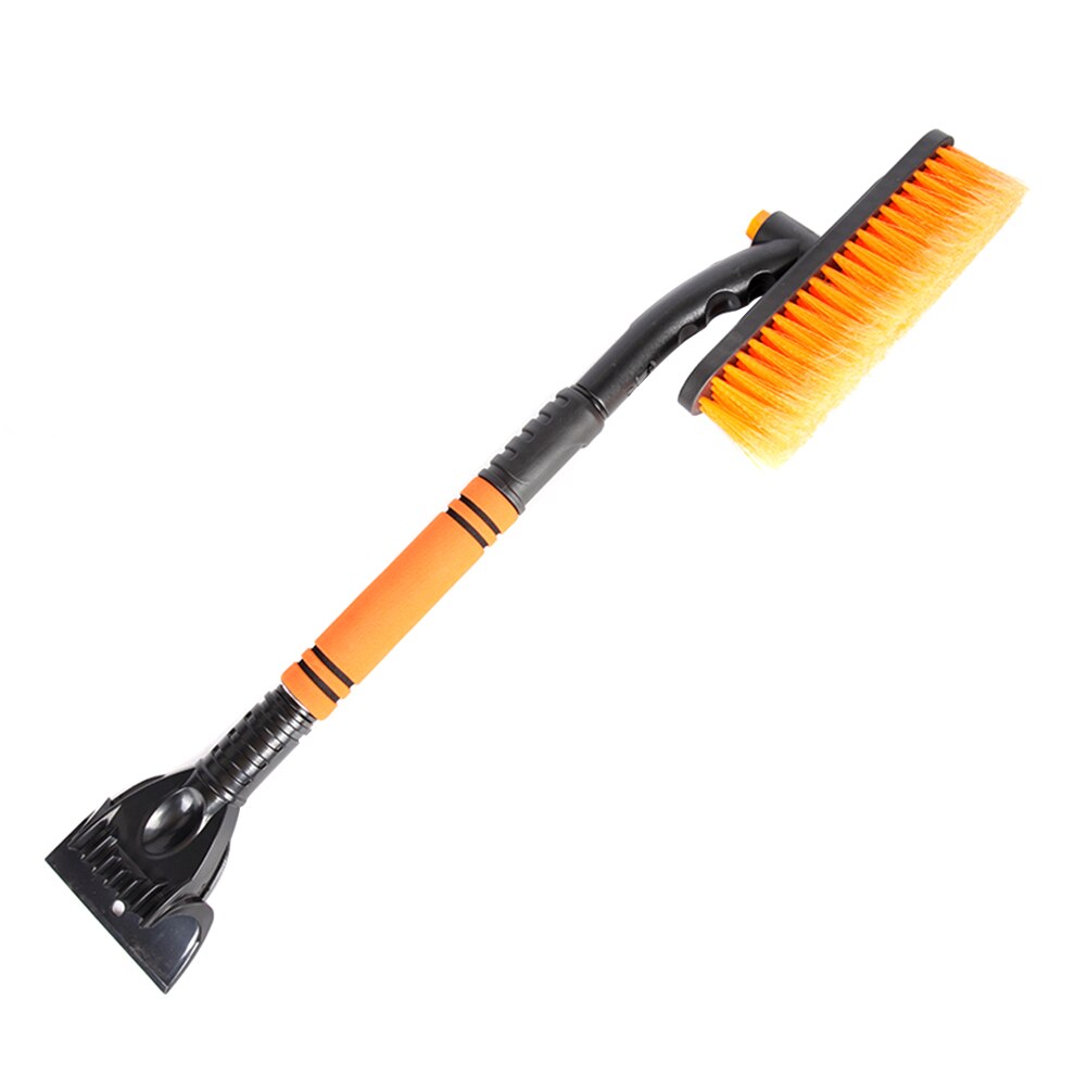 28 inch Portable Rotary Extendable Car Auto SUV Truck PVC Wire Bristles Snow Brush Ice Scraper with Foam Grip for Snow Removal: Orange