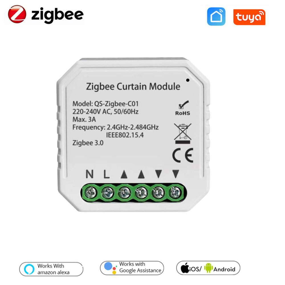 Tuya zigbee 3.0 tuya smarta livgardinbrytarmodul för jalusimotor med alexa google home appkontroll: 1pc