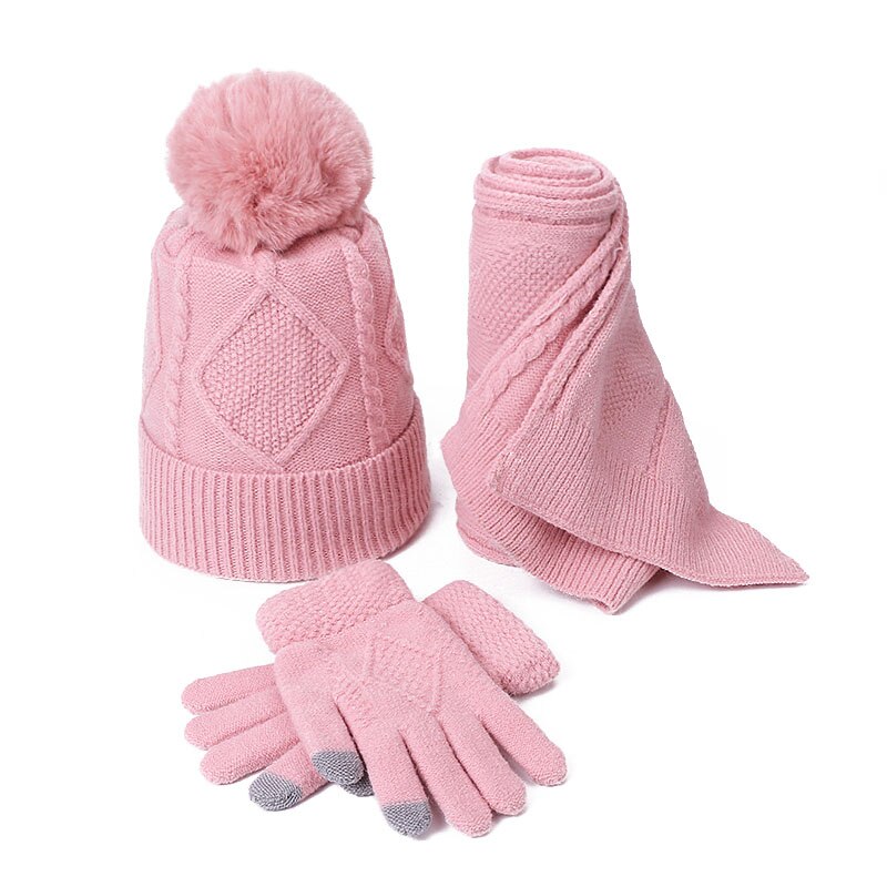 Huivi hattu hansikas setti kolmiosainen talvi syksy ulkona lämpimät hatut huivi käsineet setti naisille ja miehille unisex