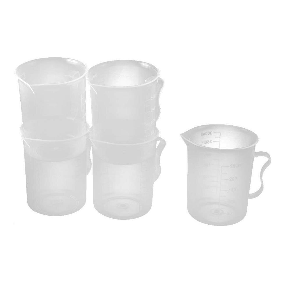 1~5PCS 250ml-3000ml Liquid Measuring Cup Can Be Used For Baking Kitchen School Laboratory PP Material Measuring Cup With Handle: 5PCS x 250ml