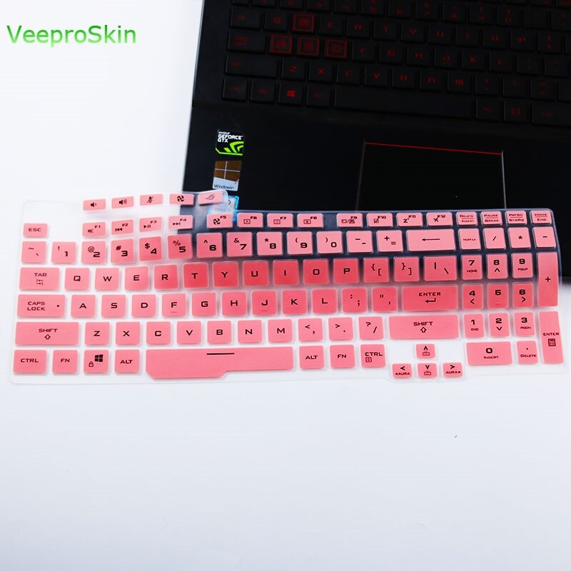 Laptop tastatur cover beskytter til asus tuf gaming  f15 fx506li fx506lh fx506 /  asus tuf  f17 fx706li fx706 fa706 gaming: Lyserød