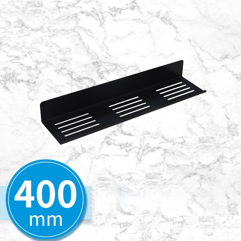 30-50cm Bathroom Shelf Stainless Steel Wall-Mounted Faucet Mirror Front Shelves Punch-free Cosmetic Storage Shelf Accessories: 40 black