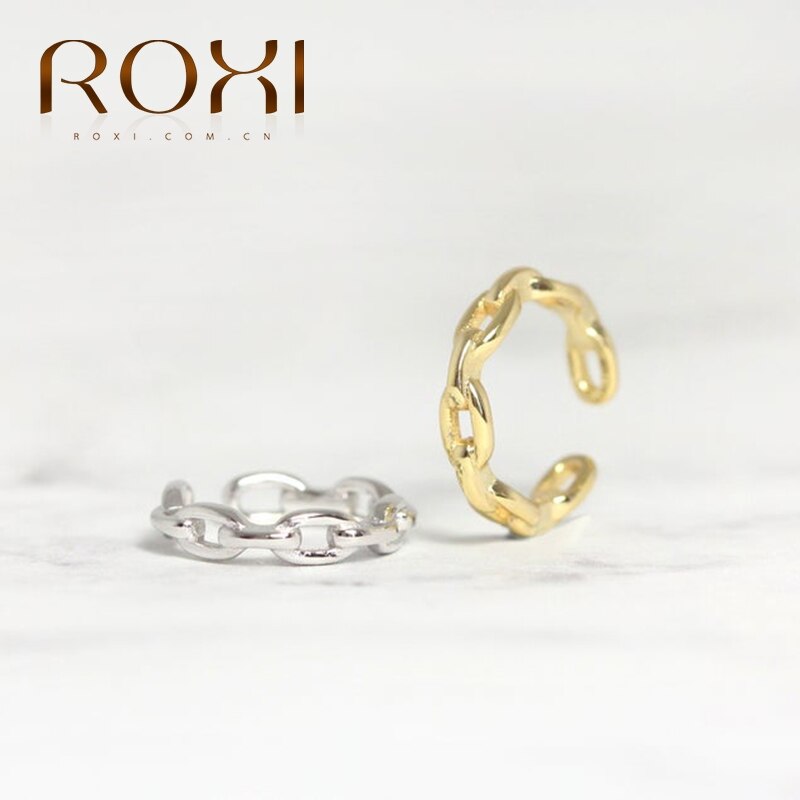 Roxi luksus rund sort zirkon kronblad snefnug klip øreringe til kvinder rund cirkel øre manchet ingen piercinger sølv 925 smykker: D sølv