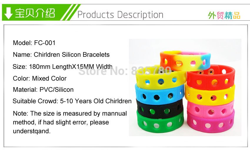 10pcs, 180MM LengthX15MM Width, For Chirlden Silicone Wristbands Bracelets Fit Shoe Charms, Party Favors,