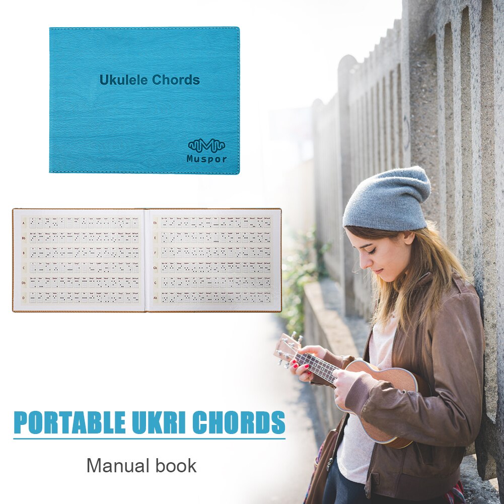 Muspor kannettava havaiji kitara sointu kirja musiikki nautinnollinen instrumentti harjoitusarkki tablatuuri ukulele sointutarvikkeet