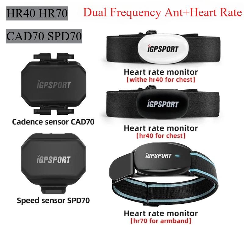 Igpsport hr40 hr70 dupla frequência ant + cinto de monitor de freqüência cardíaca bluetooth-compatível fitness correndo velocímetro app computador da bicicleta