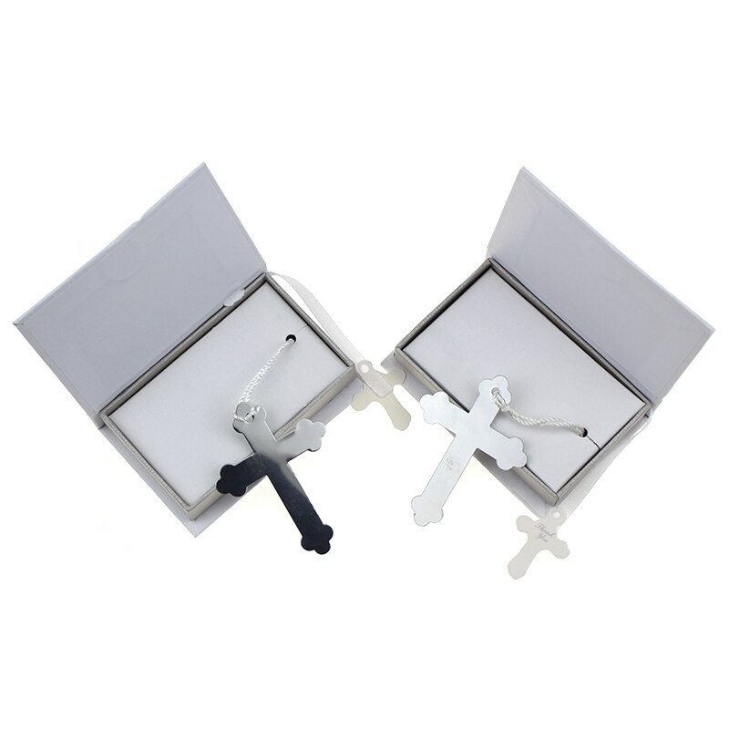 10 pcs Silver Cross Bookmark in Book Religious Party Giveaway For Guest Boys Girls First Communion Souvenir
