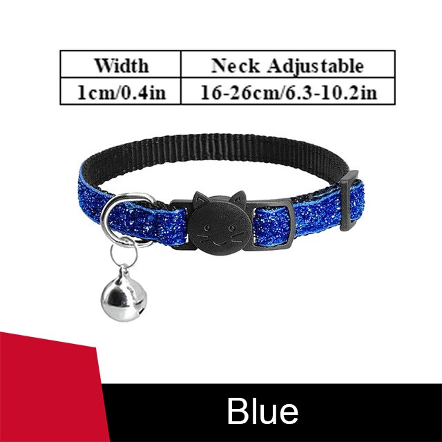 Breakaway Cat Collar with Bell Flea Cat Collar for Cats Cute Cat Collar Pet Product Cat Collar Charm Quick Release Cat Collar: Blue