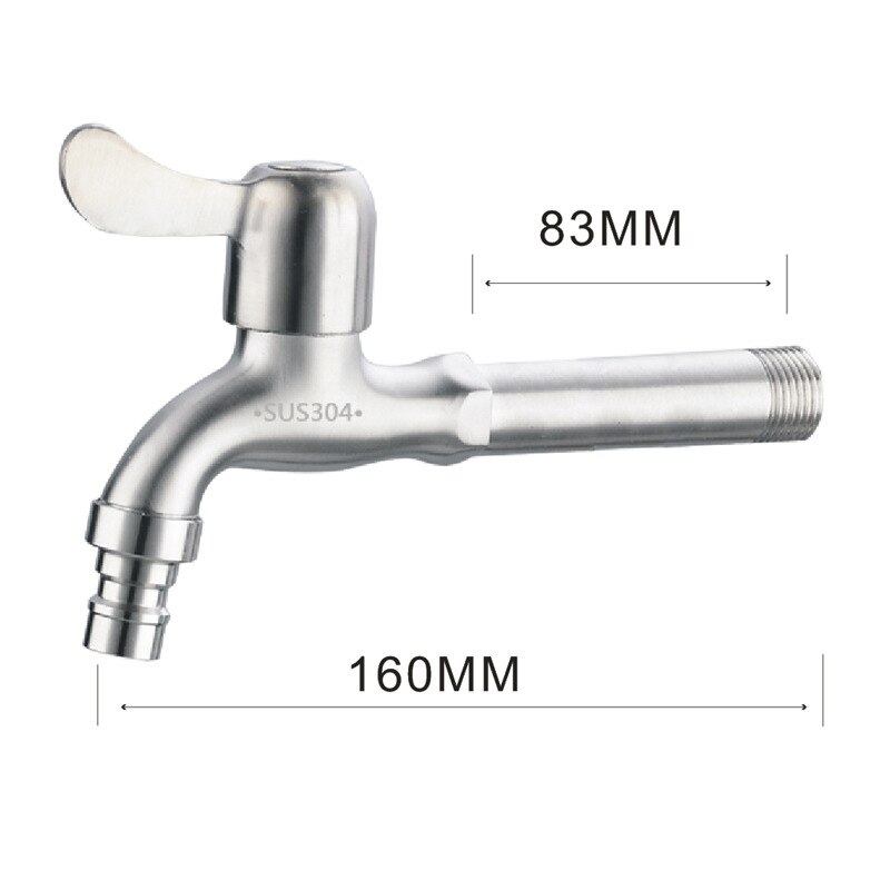 304 Stainless Steel Garden Faucet Wall Mounted Brushed Outdoor Bibcock Wash Basin Mop Washing Machine Faucet Torneira parede: 8