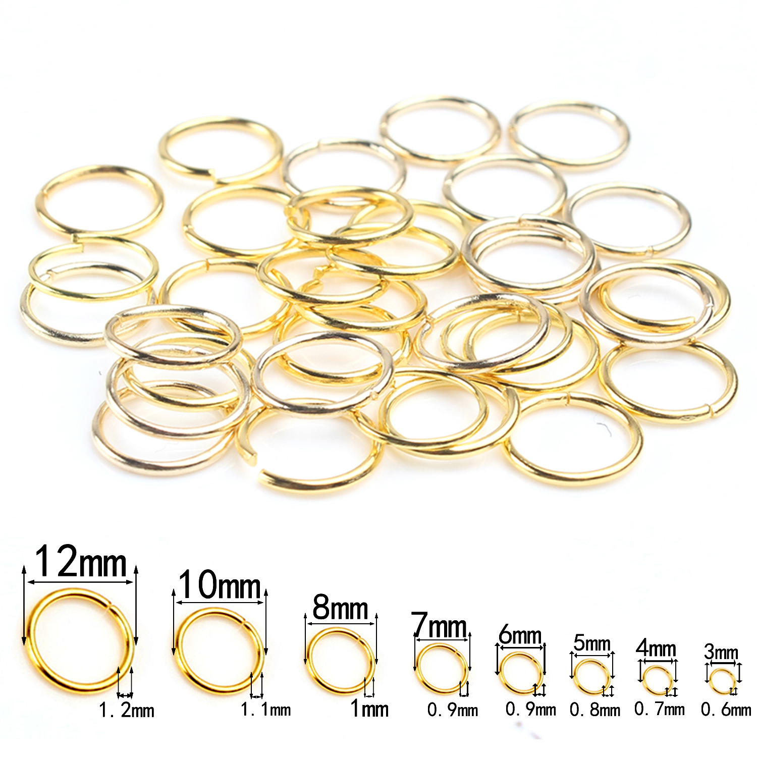 3-12mm Gold Silver Color Loops Open Jump Rings Metal Split Rings Connectors For Diy Jewelry Finding Making Accessories Supplies: 18mm / black