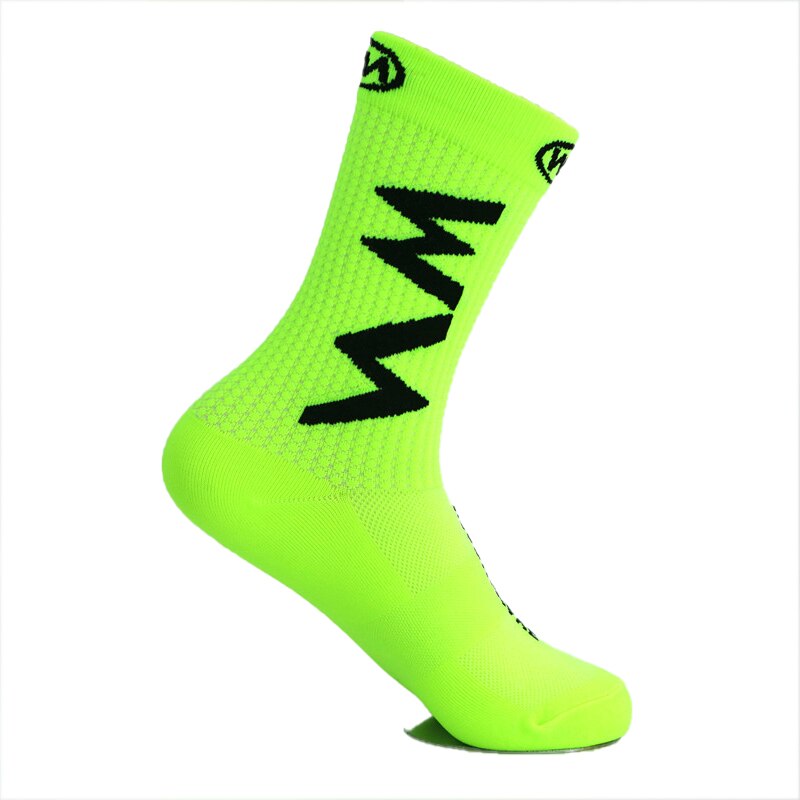 Cycling Socks Men Women Outdoor Quick Dry Socks Running Hiking Training Sports Socks Basketball Soccer Socks: Green
