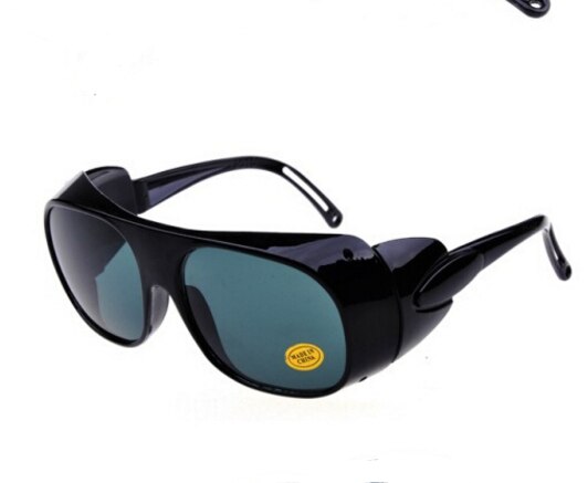 Gafas de seguridad antiimpacto, lentes protectoras para trabajos de soldadura, lentes de espejo de viento, Lentes de vidrio óptico, 4 colores: Dark green