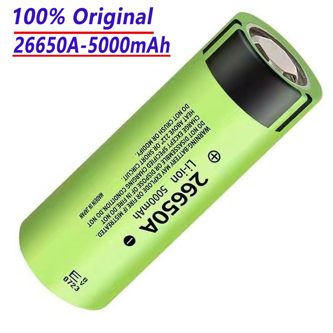 100% original 26650 20A rechargeable battery 26650A. 3.7V 5000mAh. Suitable for various lithium battery products.