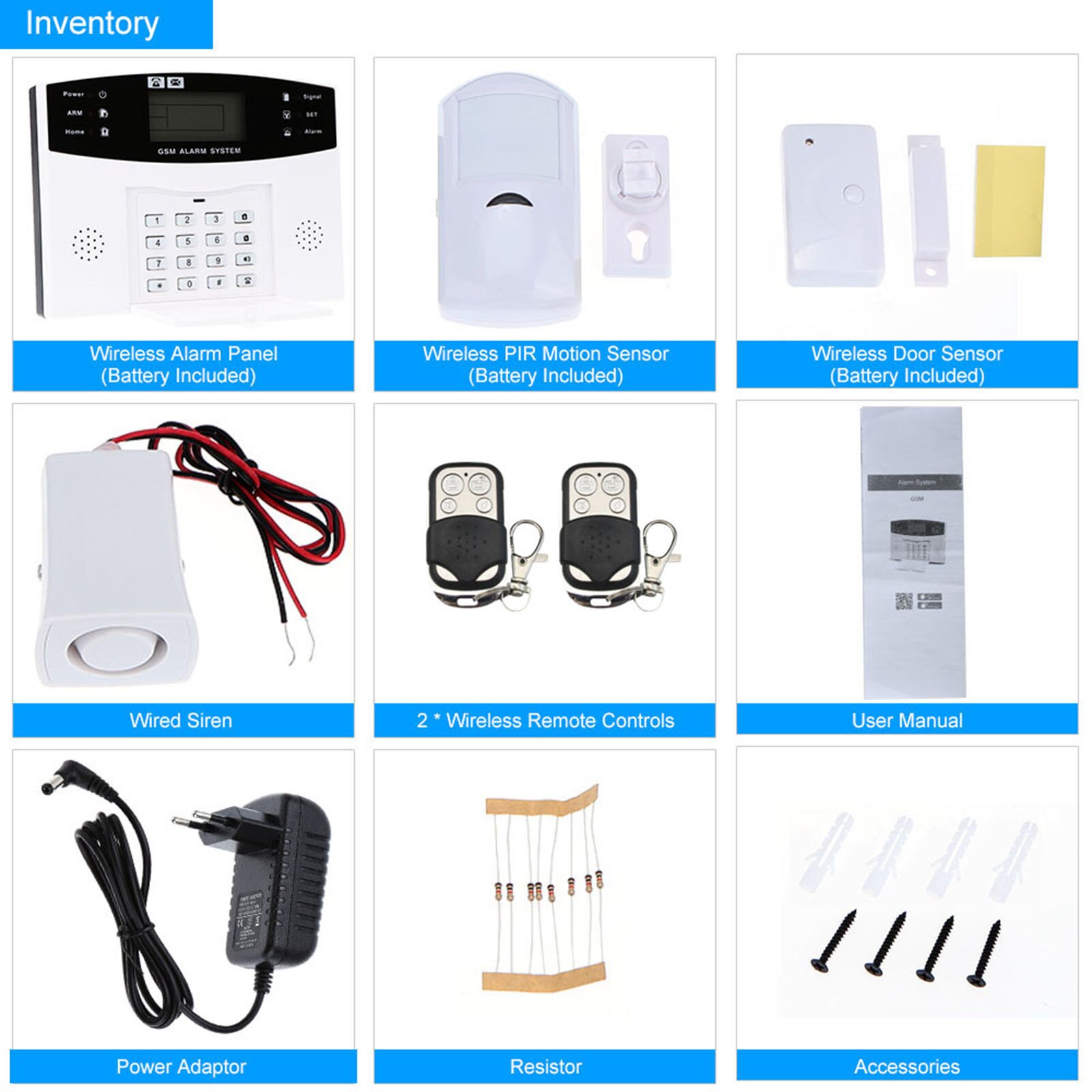 Wireless GSM SMS Home Burglar Security Alarm System Detector Sensor Kit Phone App Remote Control 433MHz