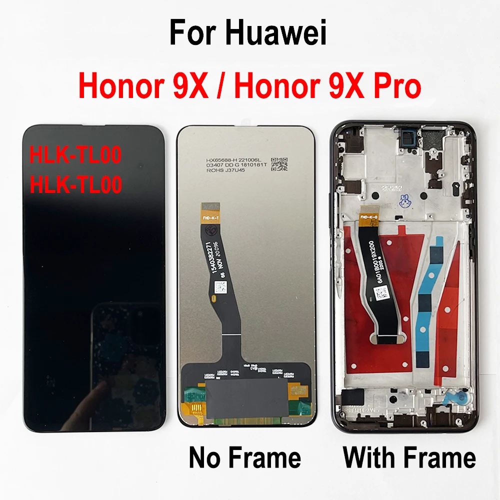 Huawei honor 9x lcd-näytön kosketusnäytön digitizer-kokoonpano honor 9x pro hlk -al00 hlk -tl00 -näytön vaihto