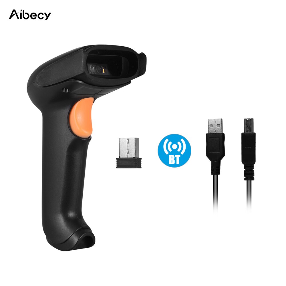 Aibecy Handheld Barcode Scanner USB 2.4G Wireless 1D 2D QR Code Scanner BT Reader CMOS Image Scanning Supplies