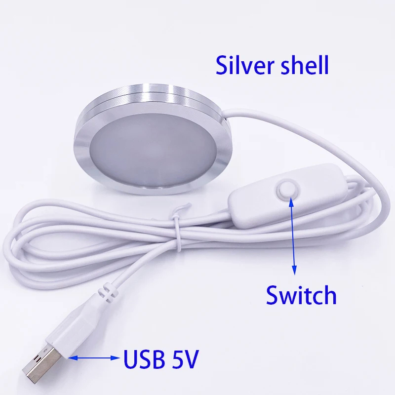 USB 5v LED Dimmable Downlight mince montage en Surface projecteur 3W Spot lampe d'armoire DC12v vers le bas lumières voiture intérieur rondelle veilleuses